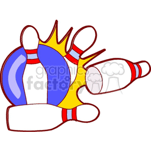 bowling ball knocking down pins  clipart. Royalty-free icon # 168652