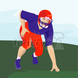 football_player_ready001 clipart. Commercial use image # 169043