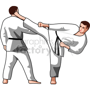 Karate kick to the head clipart. Royalty-free image # 169367