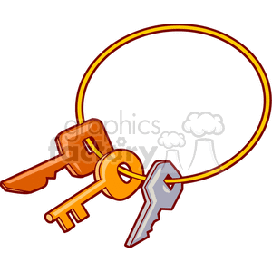 cartoon key ring clipart. Commercial use image # 170582