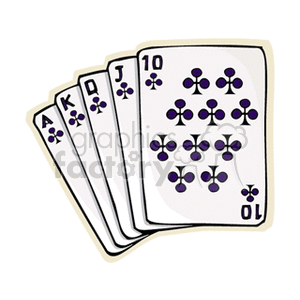 playing card cards deck poker blackjack gamble gambling casino casinos  cards6.gif Clip Art Toys-Games Games royal flush