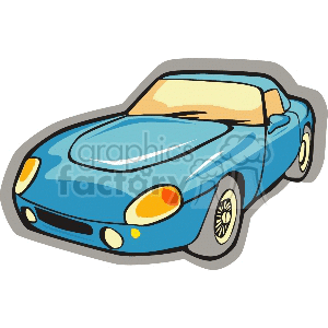 Blue sport car clipart. Commercial use image # 172446