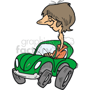  juvenile driving a green car clipart. Royalty-free image # 172829
