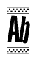 The clipart image displays the text Ab in a bold, stylized font. It is enclosed in a rectangular border with a checkerboard pattern running below and above the text, similar to a finish line in racing. 