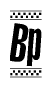 The image contains the text Bp in a bold, stylized font, with a checkered flag pattern bordering the top and bottom of the text.
