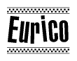 The image contains the text Eurico in a bold, stylized font, with a checkered flag pattern bordering the top and bottom of the text.