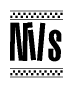 The image contains the text Nils in a bold, stylized font, with a checkered flag pattern bordering the top and bottom of the text.