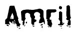 The image contains the word Amril in a stylized font with a static looking effect at the bottom of the words