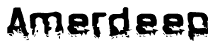 The image contains the word Amerdeep in a stylized font with a static looking effect at the bottom of the words