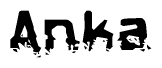 The image contains the word Anka in a stylized font with a static looking effect at the bottom of the words