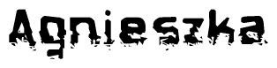 The image contains the word Agnieszka in a stylized font with a static looking effect at the bottom of the words