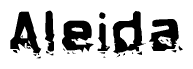 The image contains the word Aleida in a stylized font with a static looking effect at the bottom of the words