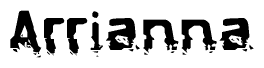 The image contains the word Arrianna in a stylized font with a static looking effect at the bottom of the words