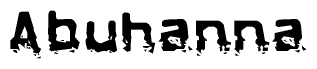 The image contains the word Abuhanna in a stylized font with a static looking effect at the bottom of the words