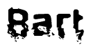 The image contains the word Bart in a stylized font with a static looking effect at the bottom of the words