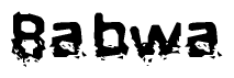 The image contains the word Babwa in a stylized font with a static looking effect at the bottom of the words