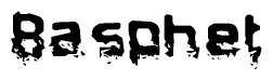 The image contains the word Basphet in a stylized font with a static looking effect at the bottom of the words