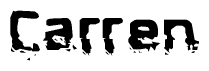 The image contains the word Carren in a stylized font with a static looking effect at the bottom of the words