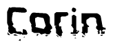 The image contains the word Corin in a stylized font with a static looking effect at the bottom of the words