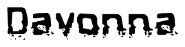 The image contains the word Davonna in a stylized font with a static looking effect at the bottom of the words