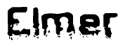The image contains the word Elmer in a stylized font with a static looking effect at the bottom of the words