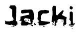 The image contains the word Jacki in a stylized font with a static looking effect at the bottom of the words