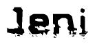 The image contains the word Jeni in a stylized font with a static looking effect at the bottom of the words