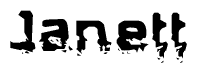 The image contains the word Janett in a stylized font with a static looking effect at the bottom of the words