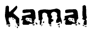 The image contains the word Kamal in a stylized font with a static looking effect at the bottom of the words