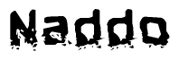 The image contains the word Naddo in a stylized font with a static looking effect at the bottom of the words