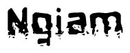 The image contains the word Ngiam in a stylized font with a static looking effect at the bottom of the words