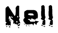 The image contains the word Nell in a stylized font with a static looking effect at the bottom of the words