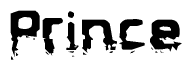 The image contains the word Prince in a stylized font with a static looking effect at the bottom of the words