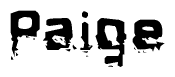 The image contains the word Paige in a stylized font with a static looking effect at the bottom of the words