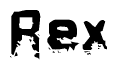 The image contains the word Rex in a stylized font with a static looking effect at the bottom of the words