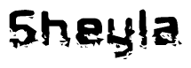 The image contains the word Sheyla in a stylized font with a static looking effect at the bottom of the words