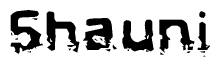 The image contains the word Shauni in a stylized font with a static looking effect at the bottom of the words