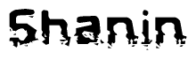 The image contains the word Shanin in a stylized font with a static looking effect at the bottom of the words