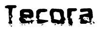 The image contains the word Tecora in a stylized font with a static looking effect at the bottom of the words