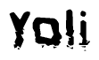 The image contains the word Yoli in a stylized font with a static looking effect at the bottom of the words