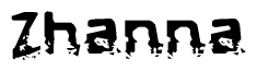 The image contains the word Zhanna in a stylized font with a static looking effect at the bottom of the words
