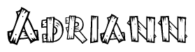 The clipart image shows the name Adriann stylized to look like it is constructed out of separate wooden planks or boards, with each letter having wood grain and plank-like details.