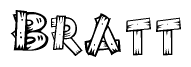The clipart image shows the name Bratt stylized to look like it is constructed out of separate wooden planks or boards, with each letter having wood grain and plank-like details.