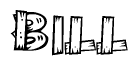 The clipart image shows the name Bill stylized to look like it is constructed out of separate wooden planks or boards, with each letter having wood grain and plank-like details.