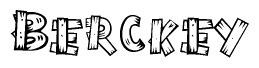 The clipart image shows the name Berckey stylized to look like it is constructed out of separate wooden planks or boards, with each letter having wood grain and plank-like details.