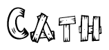 The clipart image shows the name Cath stylized to look like it is constructed out of separate wooden planks or boards, with each letter having wood grain and plank-like details.