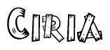 The clipart image shows the name Ciria stylized to look like it is constructed out of separate wooden planks or boards, with each letter having wood grain and plank-like details.