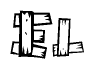 The clipart image shows the name El stylized to look like it is constructed out of separate wooden planks or boards, with each letter having wood grain and plank-like details.
