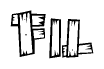 The clipart image shows the name Fil stylized to look like it is constructed out of separate wooden planks or boards, with each letter having wood grain and plank-like details.