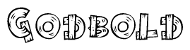The clipart image shows the name Godbold stylized to look like it is constructed out of separate wooden planks or boards, with each letter having wood grain and plank-like details.